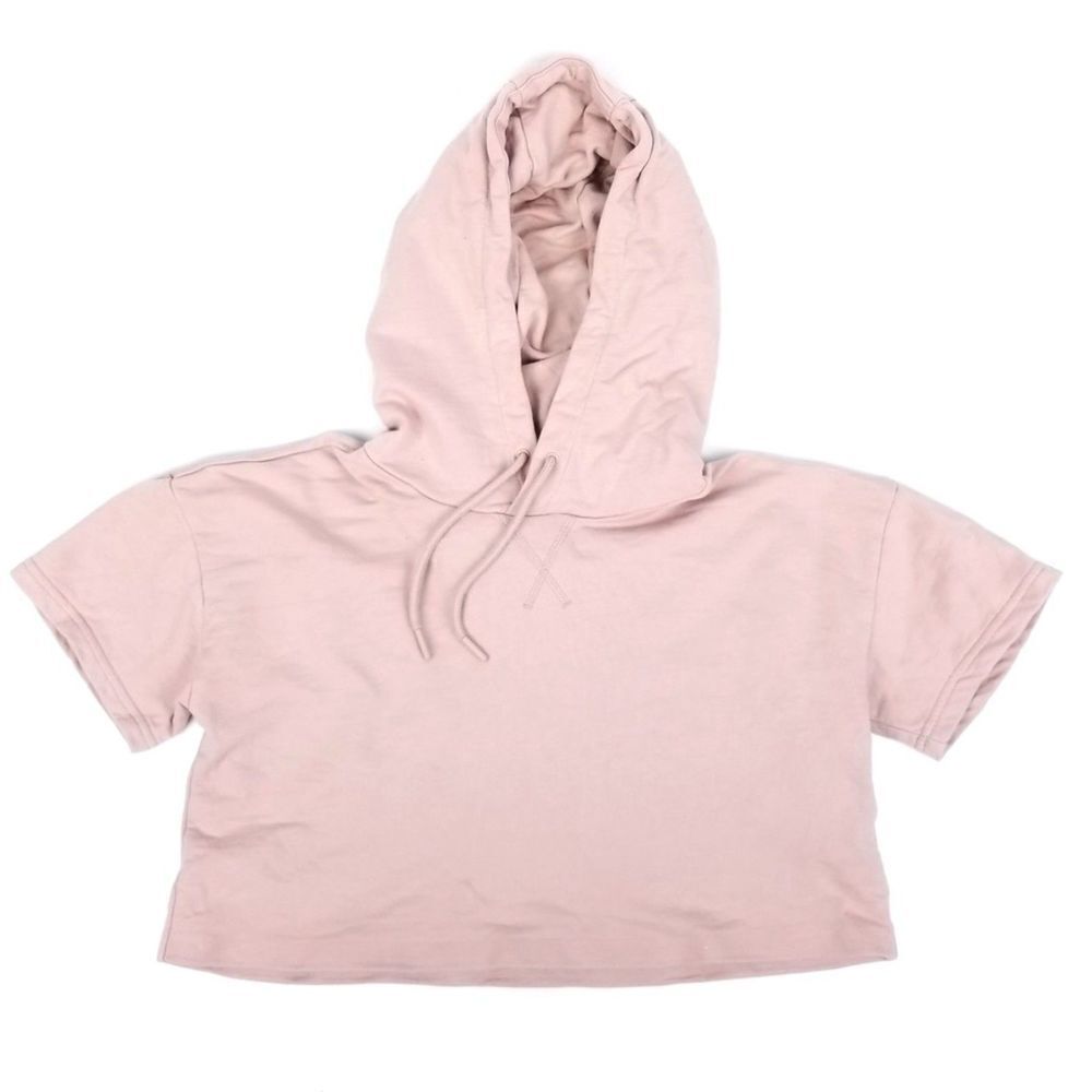 GYMSHARK Legacy Cropped Hoodie Short Sleeve Sweatshirt Pink 90s Athleisure Small